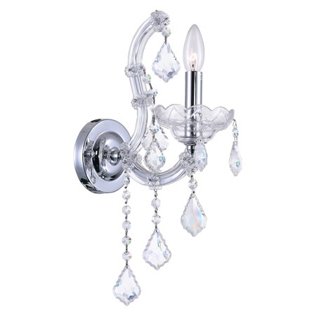 Cwi Lighting One Light Wall Sconce With Chrome Finish 8397W5C-1(Clear)